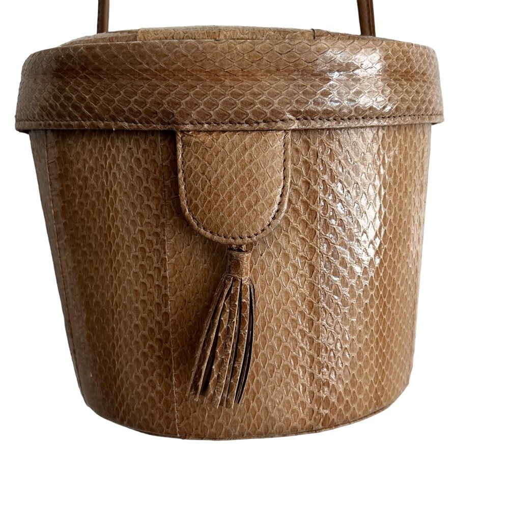 Vintage Hong Kong Tan Snakeskin Crossbody Bag